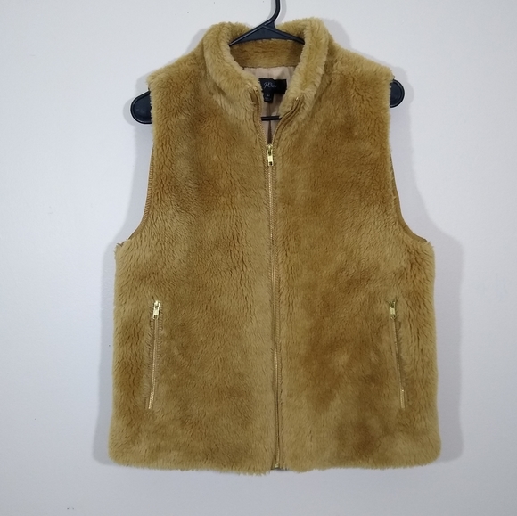 J. Crew fur vest medium